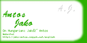 antos jako business card